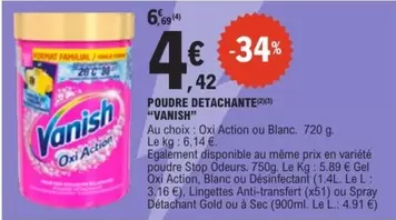 Vanish - Poudre Detachante offre à 4,42€ sur E.Leclerc