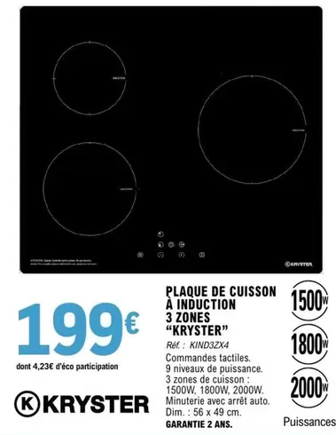 Dim - Plaque De Cuisson A Induction 3 Zones offre à 199€ sur E.Leclerc