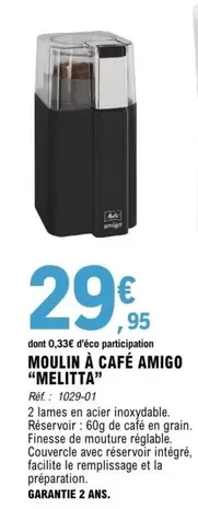 Melitta - Moulin À Café Amigo offre à 29,95€ sur E.Leclerc