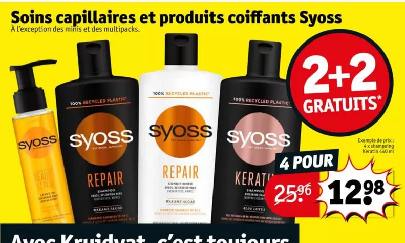 Syoss - Soins Capillaires Et Produits Coiffants offre à 12,98€ sur Kruidvat