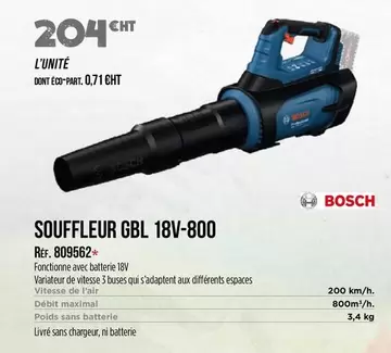 Bosch - Souffleur Gbl 18v-800 offre à 204€ sur Master Pro
