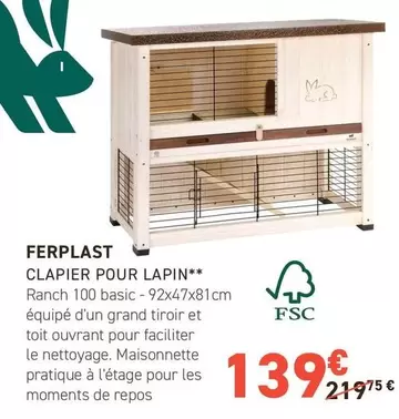 Clapier Pour Lapin offre à 139,2€ sur Tom&Co