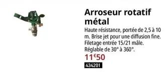 Arroseur Rotatif Métal offre à 11,5€ sur Irrijardin