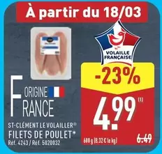 Filets De Poulet offre à 4,99€ sur Aldi