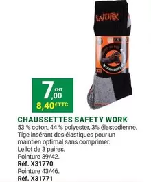 Safety - Chaussettes  Work offre à 7€ sur Gamm vert