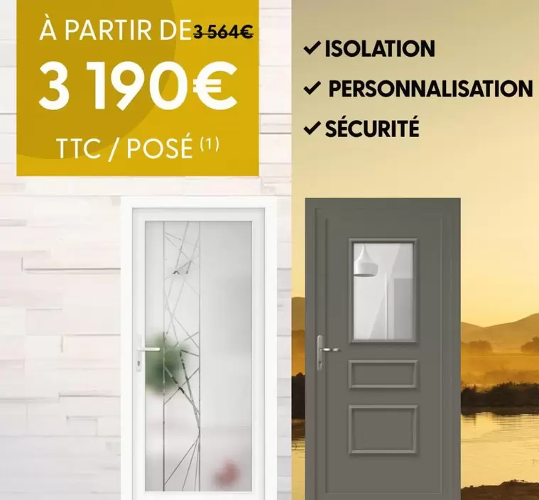 Isolation Personnalisation Sécurité offre à 3190€ sur Tryba