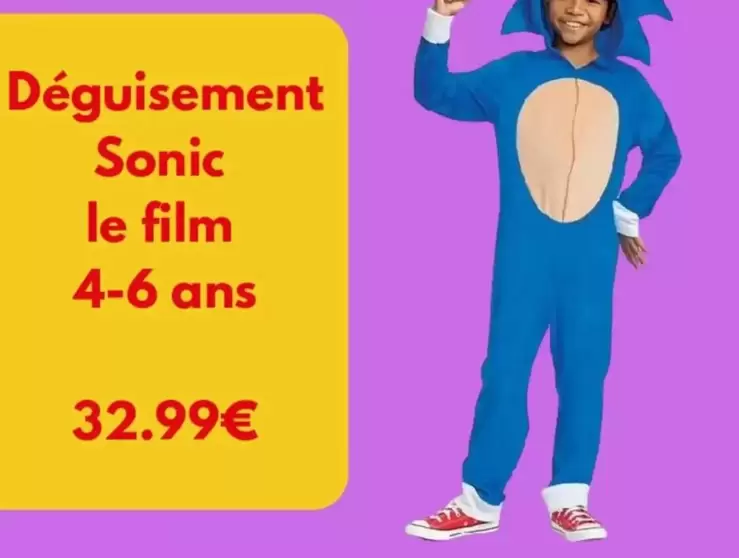 Déguisement Sonic Le Film offre à 32,99€ sur King Jouet