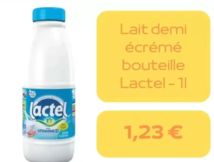 Lactel - Lait Demi Écrémé Bouteille offre à 1,23€ sur franprix