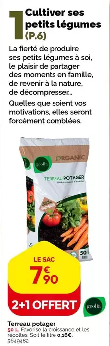 Geolia - Terreau Potager Uab 50l offre à 7,9€ sur Weldom