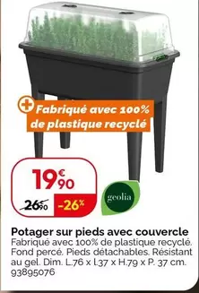 Geolia - Carre Pot Sur Pied Plast 50l offre à 19,9€ sur Weldom