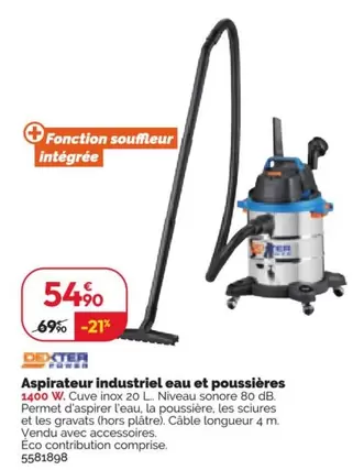 Dexter - Aspirateur C20l 1400w  offre à 54,9€ sur Weldom