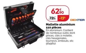 Dexter - Outil Malette Alu Dx 110pc offre à 62,9€ sur Weldom