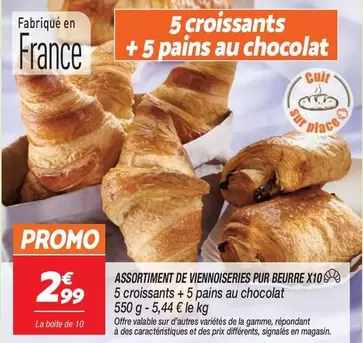 Promo - Assortiment De Viennoiseries Pur Beurre X10 offre à 2,99€ sur Netto