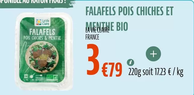 La vie claire - Falafels Pois Chiches Et Mmentaire Bio offre à 3,79€ sur La Vie Claire