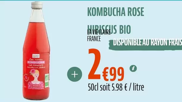 La Vie Claire - Kombucha Rose offre à 2,99€ sur La Vie Claire