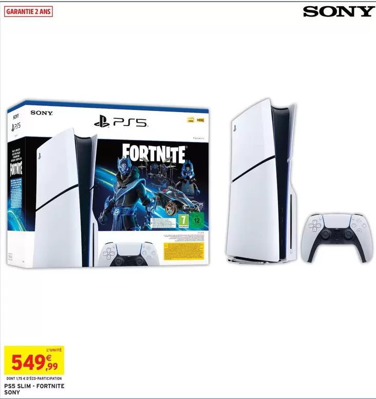 Sony - PS5 Slim + Fornite offre à 549,99€ sur Intermarché