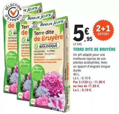 Terre Dite De Bruyère offre à 5,95€ sur E.Leclerc Jardi