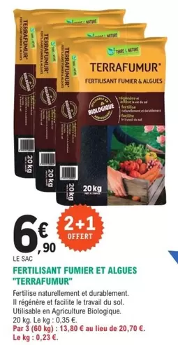 La Vie - Fertilissant Fumier Et Algues offre à 6,9€ sur E.Leclerc Jardi