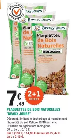 Thur - Plaquettes De Bois Naturelles offre à 7,49€ sur E.Leclerc Jardi