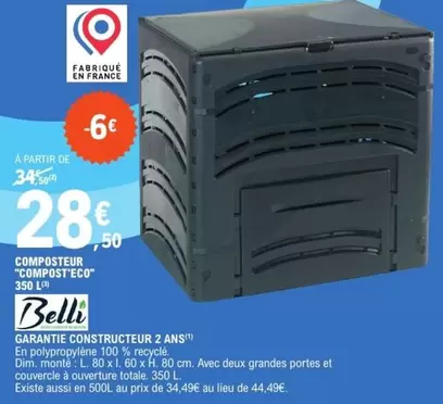 Belli - Composteur "compost'eco" offre à 28,5€ sur E.Leclerc Jardi