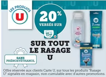U - Sur Tout Le Rasage offre sur Super U