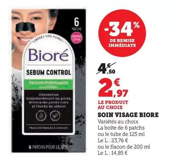 Biore - Soin Visage offre à 2,97€ sur Super U