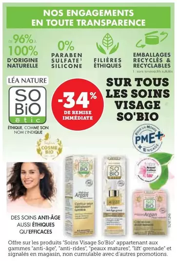 So Bio - Sur Tous Les Soins Visage  offre sur Super U