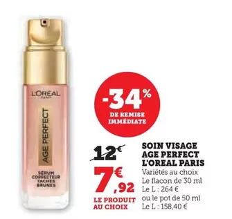 L'Oréal - Soin Visage Age Perfect offre à 7,92€ sur Super U