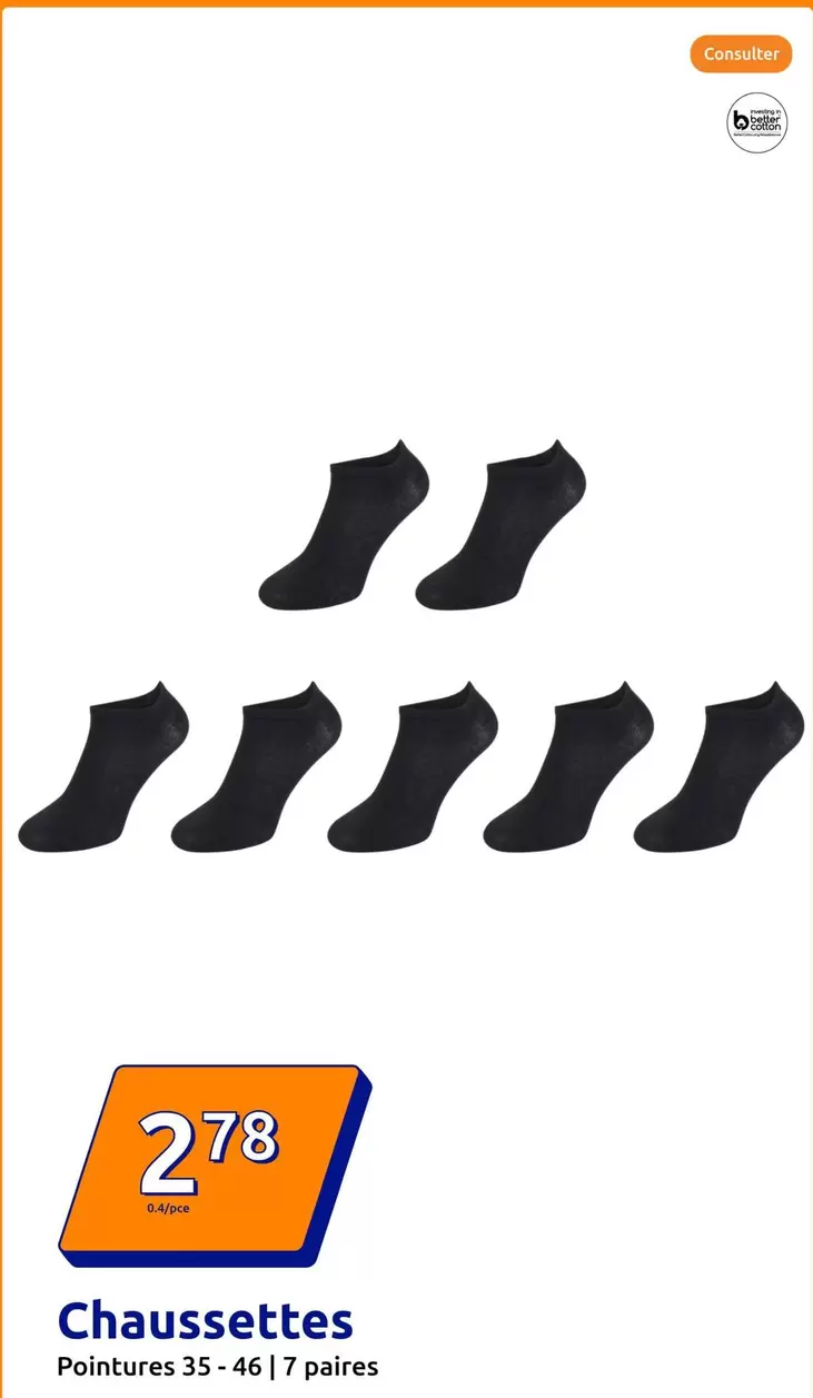 Chaussettes offre à 2,78€ sur Action