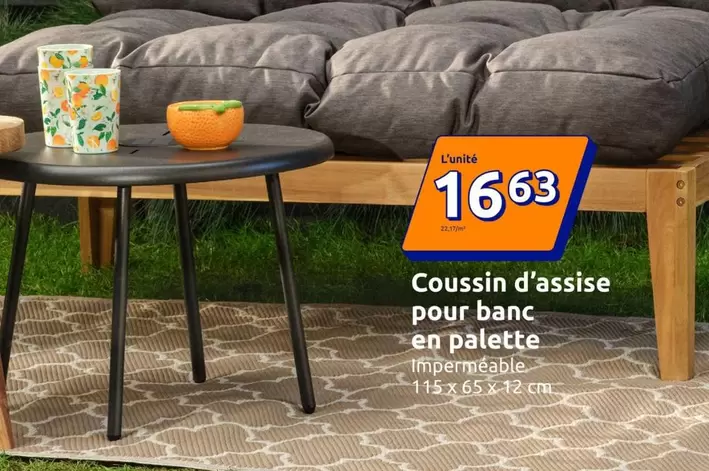 Palette - Coussin D'assise Pour Banc En offre à 16,63€ sur Action