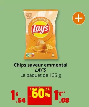 Lay's - Chips Saveur Emmental offre à 1,08€ sur Coccinelle Supermarché