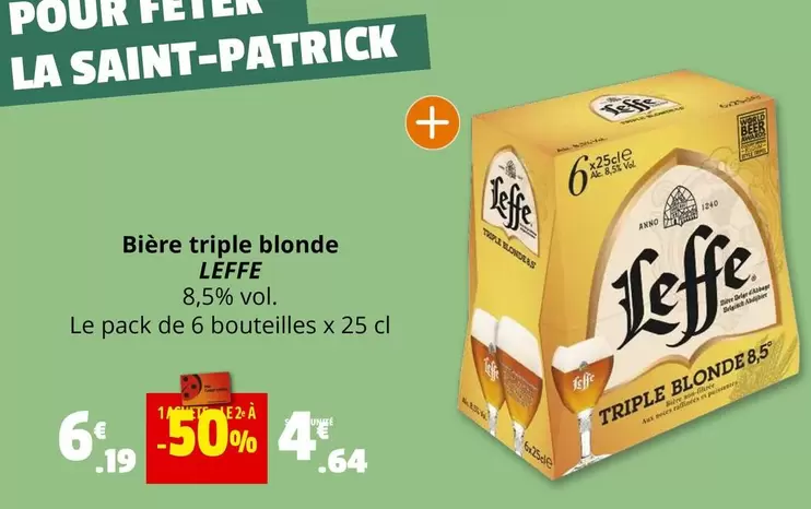 Leffe - Bière Triple Blonde offre à 4,64€ sur Coccinelle Supermarché