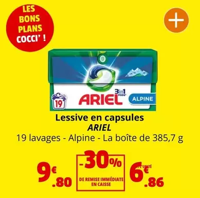 Ariel - Lessive En Capsules offre à 6,86€ sur Coccinelle Supermarché