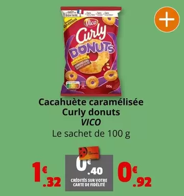 Vico - Cacahuète Caramélisée Curly Donuts offre à 1,32€ sur Coccinelle Supermarché