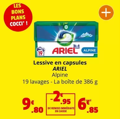 Ariel - Lessive En Capsules offre à 9,8€ sur Coccinelle Express