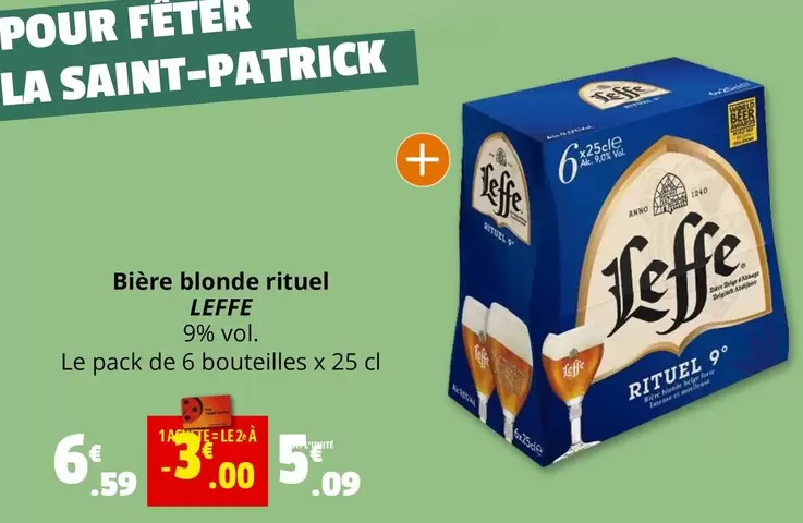 Leffe - Bière Blonde Rituel offre à 5,09€ sur Coccimarket