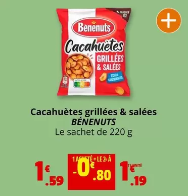 Bénénuts - Cacahuètes Grillées & Salees offre à 1,19€ sur Coccimarket