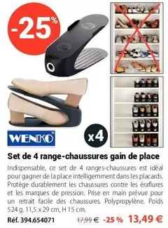 Wenko - Range-Chaussures Gain De Place offre à 13,49€ sur Mathon