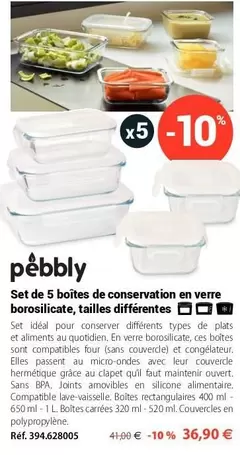 Pebbly - Boites De Conservation En Verre Borosilicate, Tailles Differentes offre à 36,9€ sur Mathon