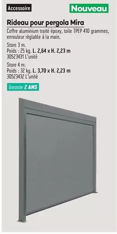 Rideau Pour Pergola Mira offre sur Gédibois