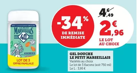 Le petit marseillais - Gel Douche offre à 2,96€ sur Bi1