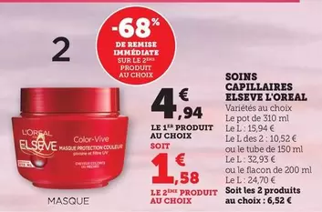 L'Oréal - Soins Capillaires offre à 4,94€ sur Bi1