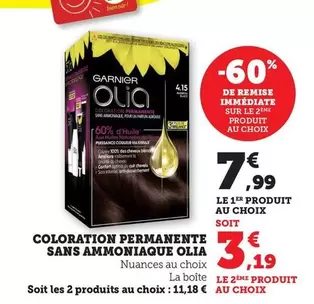 Garnier - Coloration Permanente Sans Ammoniaque Olia offre à 7,99€ sur Bi1