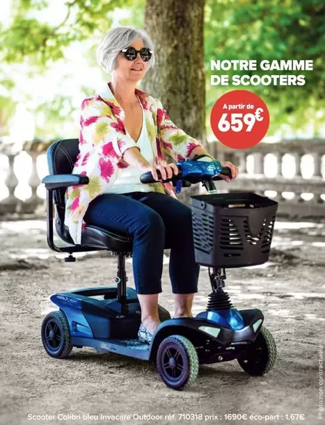 Scooter Colibri Bleu Invacare Outdoor offre à 659€ sur Bastide