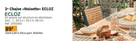 Ecloz - Chaise «noisette» offre à 89€ sur Gamm vert