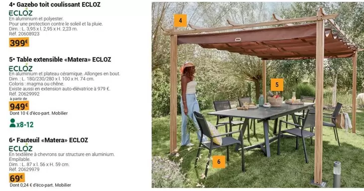 Ecloz - 4 Gasebo Tot Coulissant offre à 899€ sur Gamm vert