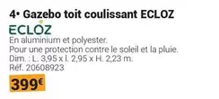 Ecloz - Gazebo Toit Coulissant offre à 399€ sur Gamm vert