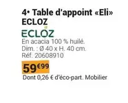 Ecloz - Table offre sur Gamm vert