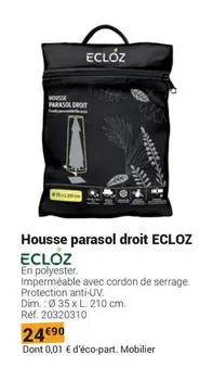 Eclóz - Housse Parasol Droit offre à 24,9€ sur Gamm vert