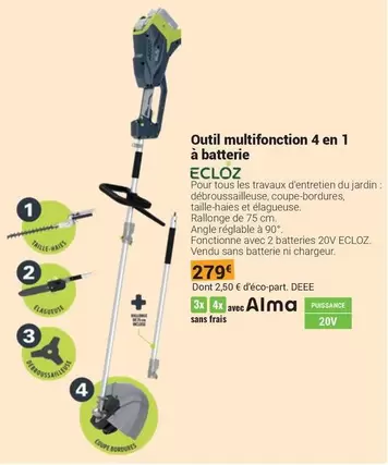 Eclóz - Outil Multifonction 4 En 1 À Batterie offre à 279€ sur Gamm vert
